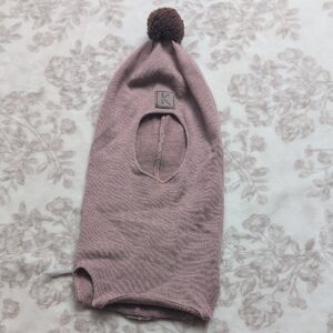 Kuling Merino Wool Dusty Pink Knit Balaclava for Kids